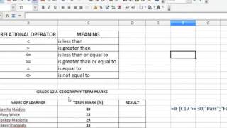 07 Using Relational Operators in Simple IF Functions