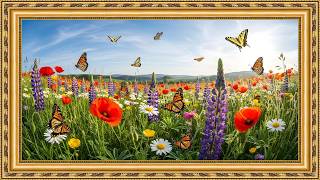 Romantic 4K Flower TV Art | Gold Frame Soft Elegant Decor screenshot 5