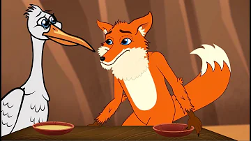 Quels sont les deux épisodes du récit le renard et la cigogne ?
