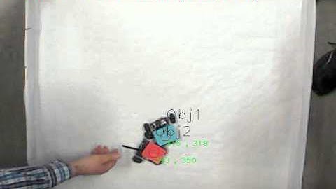 ver.2, Image Processing of two moving Asuro cars, only output, OpenCV + Visual Studio + Kinect,