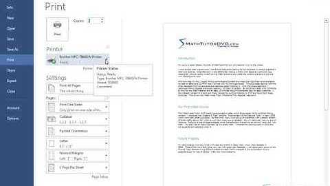 Lesson 7 - Printing Documents In Word