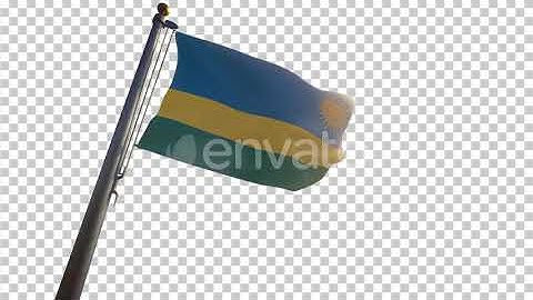 Rwanda Flag on a Flagpole with Alpha-Channel | Motion Graphics - Envato elements