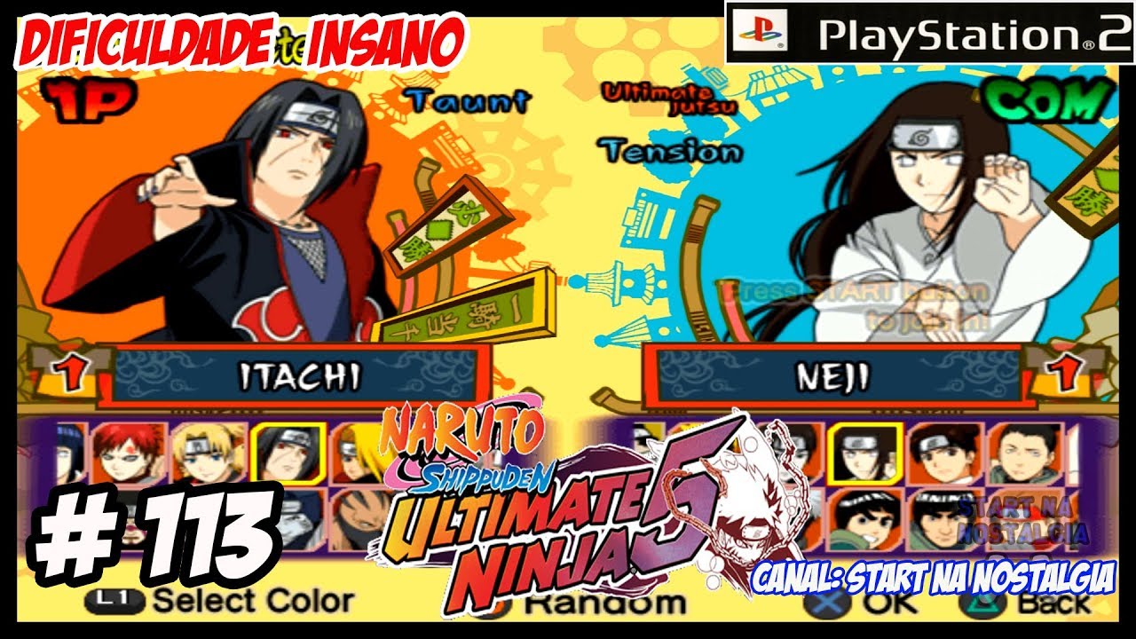 Naruto Shippuden Ultimate Ninja 5 PS2 - LISTA de TODOS OS PERSONAGENS / ALL  CHARACTERS 1444p 