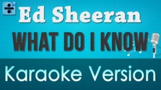 Ed Sheeran - What Do I Know Karaoke Instrumental Lyrics