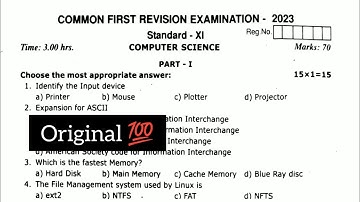 11th std computer science first revision exam original question paper 2023