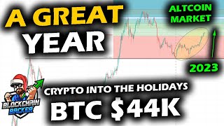 CRYPTOS RISE INTO THE END OF THE YEAR, Bitcoin Price Chart Rise, Altcoin Market Green 2023, Holidays