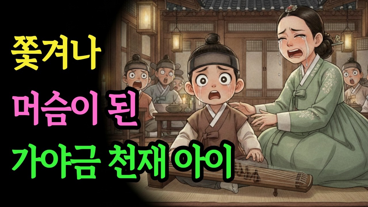 쫓겨나 머슴이 된 가야금 천재 아이, 가야금 타는 머슴 보고 오열 하는 마님, 이 아이의 정체는?| 야담 옛날이야기 오디오북 수면동화 전설 민담 설화 야담낭독 조선야담 전래동화