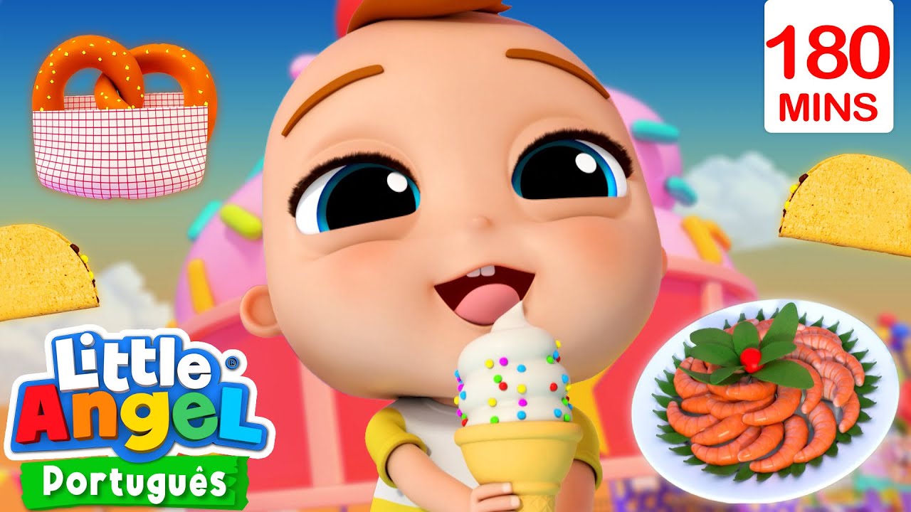 Bebê João Experimenta Novos Sabores | Músicas Infantis em Português 🎵| 3 HORAS Little Angel Brasil