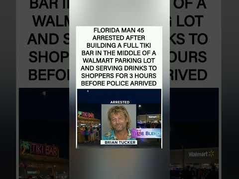 🛒🔥Walmart parking lot tiki bar Served therapy mojitos Arrested 💔#Florida #viralstory #fyp #shorts
