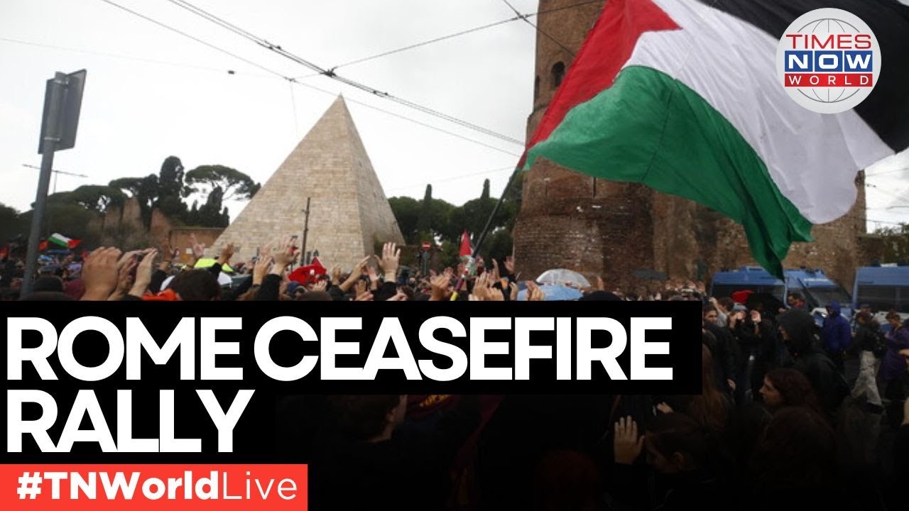 Live news pro palestinian demonstration in rome calls for immediate