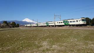 185系特急踊り子号と富士山