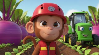 🚜🐒 Monkey Tractor Collects Giant Fruits on Calm Farm – Farm Work screenshot 2