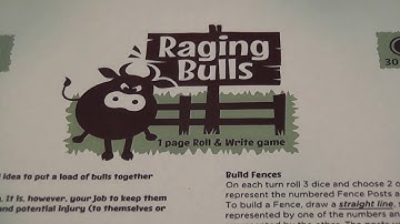 Raging Bulls (Free Print and Play) Review