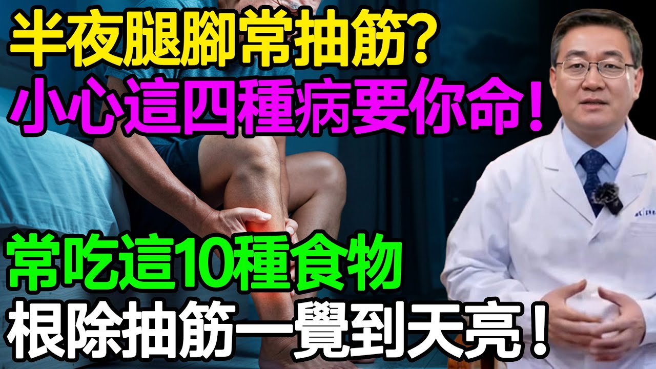 半夜腿腳常抽筋？小心這四種病要你命！千萬別忽視！常吃這10種食物，根除抽筋一覺到天亮！ #樂享養生 #健康知識 #老年健康