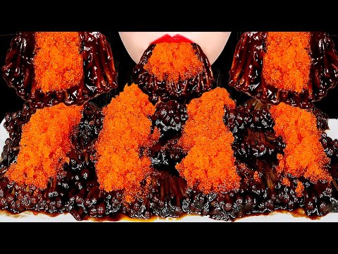 ASMR <strong>BLACK</strong> BEAN ENOKI MUSHROOMS FLYING FISH <strong>ROE</strong> 날치알 짜장팽이버섯 먹방 咀嚼音 とびこえのき MUKBANG EATING SOUNDS