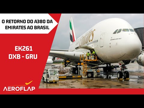 A380 da Emirates é recebido com batismo em seu retorno ao Brasil