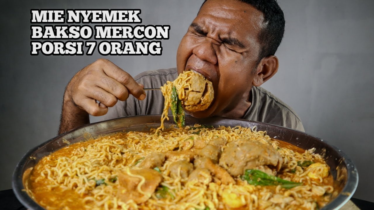 PORSI KENYANG 2 HARI! MUKBANG MIE NYAMEK  BAKSO MERCON PORSI JUMBO 