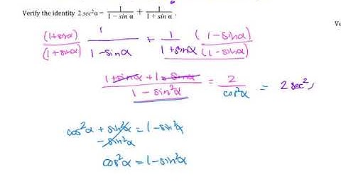 Ch 5.2 Verifying Trig Identities Ex 1 to 3