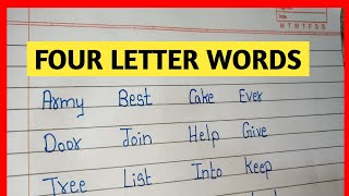 Four Letter Words | 4 Letter Words in english| Examples of Four Letter Words