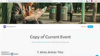 Current Events Template Tutorial