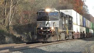 NS Westbound Double Stack Intermodals Locomotive 7549 & 4646 on The Pittsburgh Main Line Grapeville