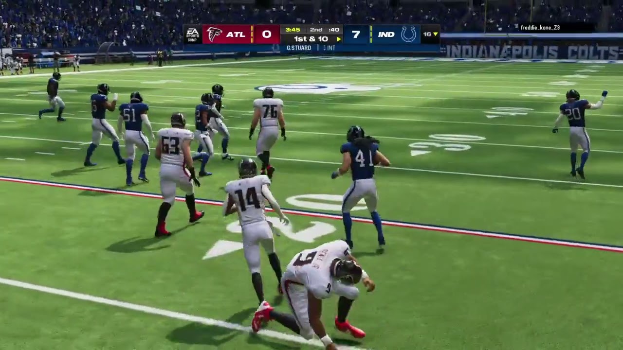 Linebacker Grant Stuard makes the one handed pick to end Atlanta's... | 