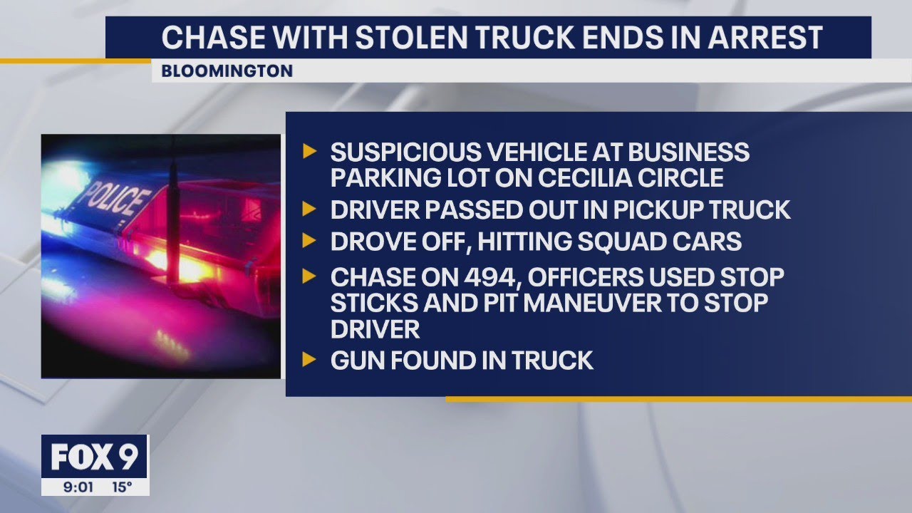 Man arrested after fleeing Bloomington police in stolen truck | FOX 9 ...