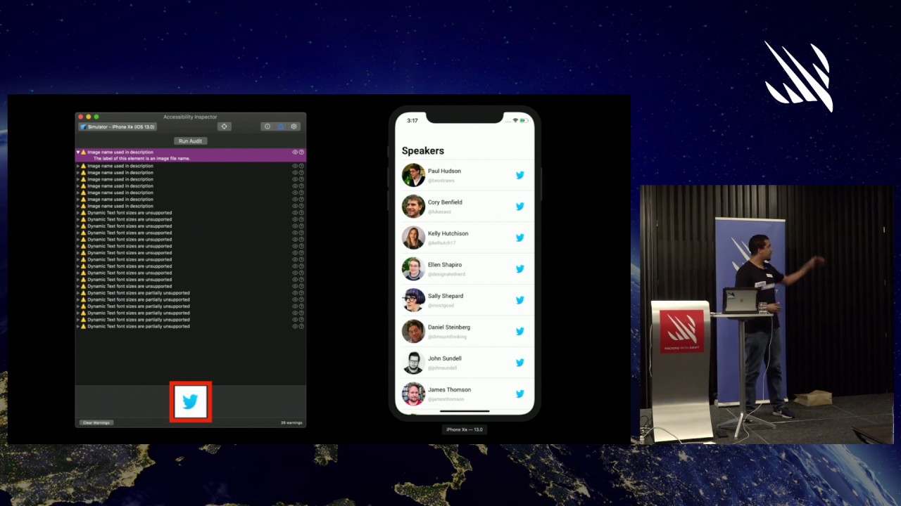 Auditing your App with the Accessibility Inspector – Kilo Loco at Hacking with Swift Live 2019