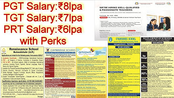 Renaissance |R.E.D Group| Cambridge |Ambassador School UAE | PGT TGT PRT Teachers Recruitment 2025