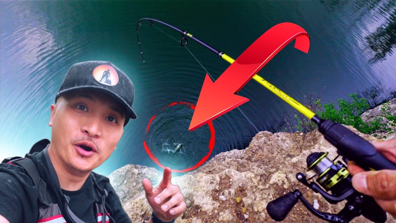 Fishing From High Sketchy Cliff | i Caught a 5 Pound Bass!!!