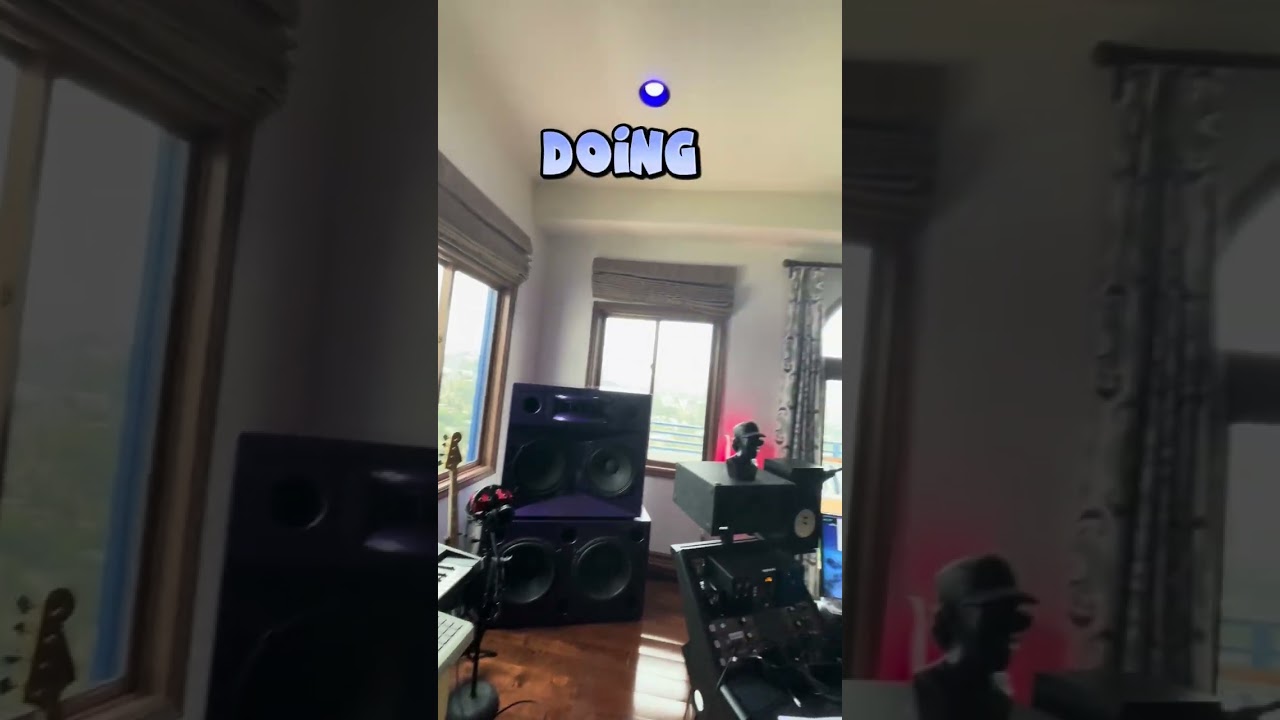 Recording Studio Install Setup with 3 of our 4” & Triangle Royal Blue Cloud & Bass Traps With LED’s