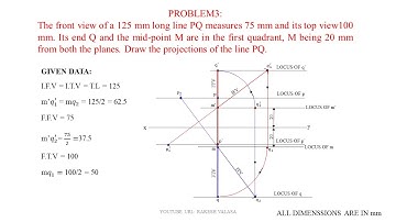 problem no. 3, Projections of lines 10(b) solutions (Engineering drawing by N.D.BHATT)