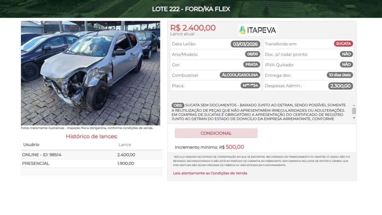 Leilão 03/03/26 - 10h - Bancos e Financeiras