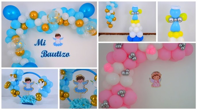 Decoración con globos y banderines para Bautizo / Decoration with balloons  and pennants for Baptism 