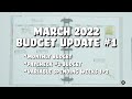 MARCH 2022 BUDGET UPDATE #1: Monthly Budget, Paycheck #1 Budget & Variable Spending Check-In