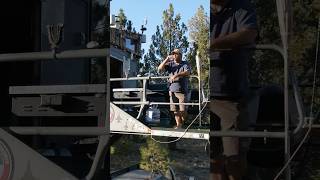 Pilot converts airline box truck to Tiny Home w/ scissor lift! #shorts