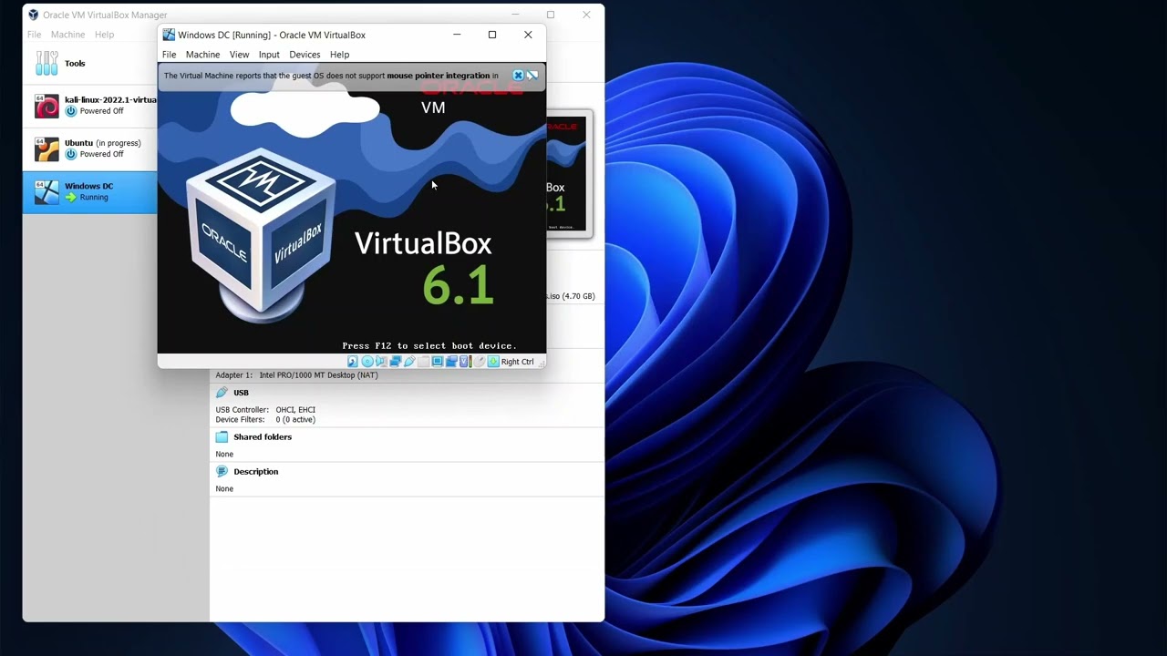Installing Active Directory on VirtualBox