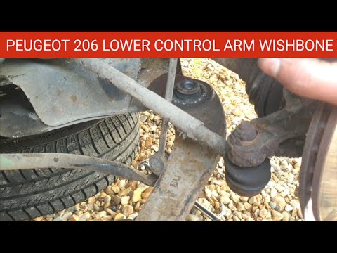 Peugeot 206 Lower Suspension Control Arm Wishbone Replacement Job. Peugeot 206 Lower Control Arm