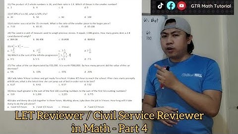 Civil Service Exam Reviewer in Math - Part 4 (31-40)