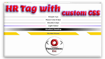 HR Tag with custom CSS | #ProgrammingEye