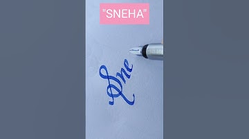 How to write "Sneha" name in cursive writing l #calligraphy #cursive #writing #shorts #shortsfeed