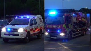 Rawtenstall Hagglund Off Road Vehicle + Toyota Hilux 4x4 Responding - Lancashire Fire and Rescue