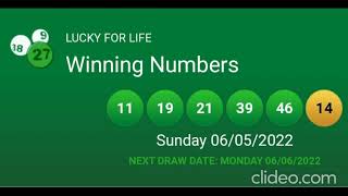 Lucky for life winning numbers from 06 June 2022 screenshot 5
