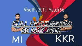 56th match of the vivoipl KKR VS MI full highlights