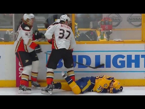 Ritchie gets game misconduct for brutal boarding on Arvidsson