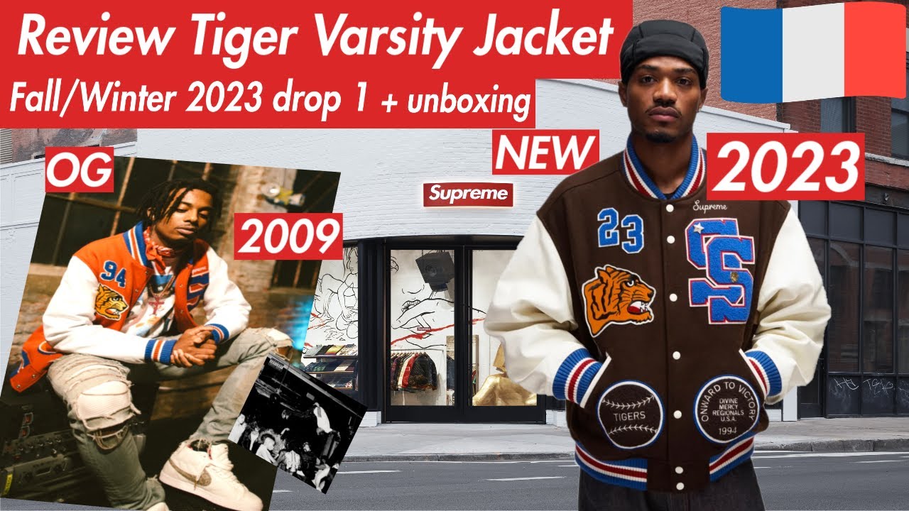 Supreme Tiger Logo Varsity Jacket