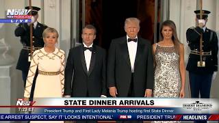 FIRST STATE DINNER: President Trump and First Lady Melania Trump Welcome French President Macron