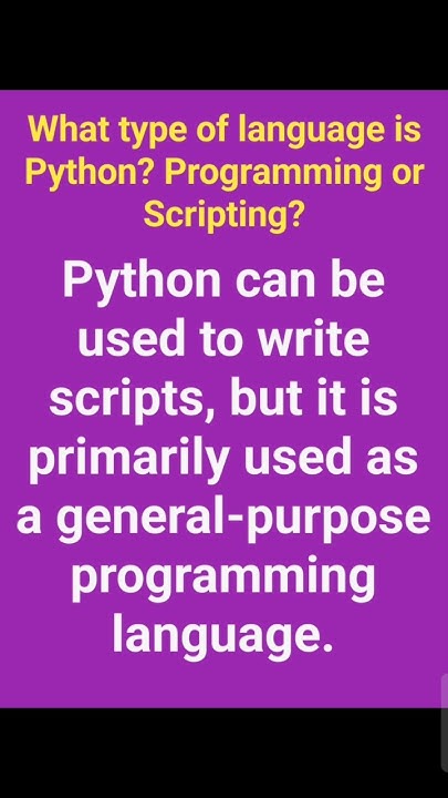 What type of language is Python | Programming or scripting | Tech Gyan ...