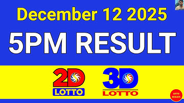 5PM Lotto Result Today December 12, 2025 | Swertres EZ2 #3Dlotto