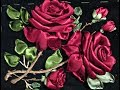 Розы с шипами. Вышивка лентами. Roses with thorns. Embroidery ribbons.